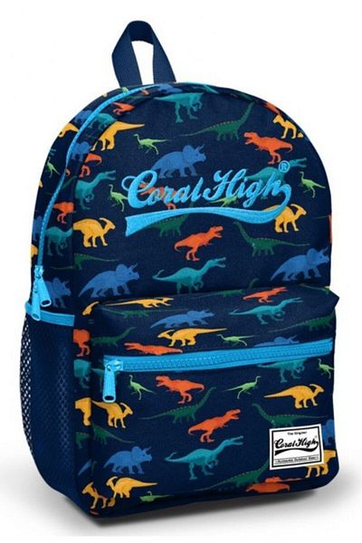 Yaygan Çanta Rucsac pentru grădiniță și zi cu zi cu imprimeu cu dinozaur albastru bleumarin Coral - 4-5 ani