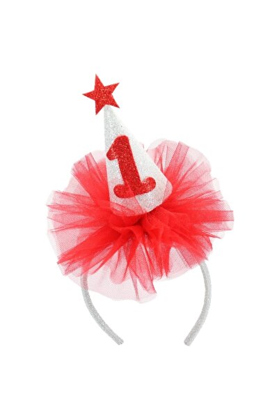 Süsle Baby Party Kırmızı 1 Yaş Doğum Günü Tacı