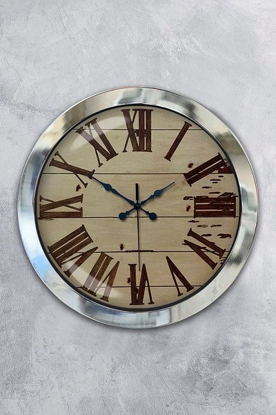 Kasva Concept Gift 36 cm Chrome Metal Design Wall Clock