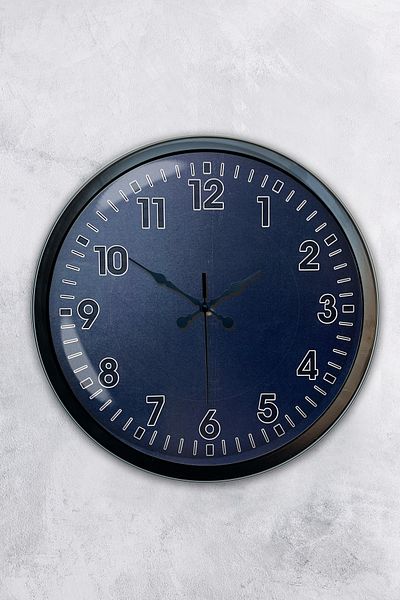 Kasva Concept Gift 40 cm Black Metal Blue Wall Clock