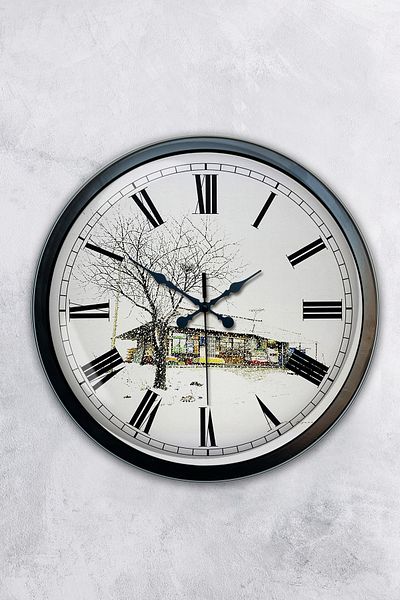 Kasva Concept Gift 40 cm Black Metal Vintage Home Wall Clock