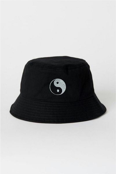 EFBUTİK Black Yinyang Fisherman Hat Bucket Hat