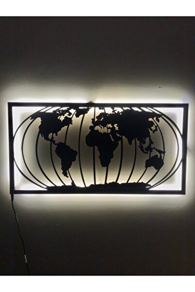 dekoraven Dünya Haritası Led Işıklı Tablo