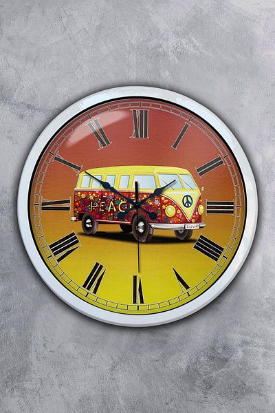 Kasva Concept 40 cm White Metal Classic Vehicle Wall Clock