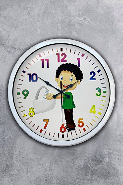 Kasva Concept ساعة حائط لغرفة الأطفال معدن أبيض مقاس 40 سم