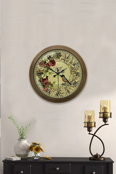 Kasva Concept Gift 36 cm Antique Metal Paris Wall Clock