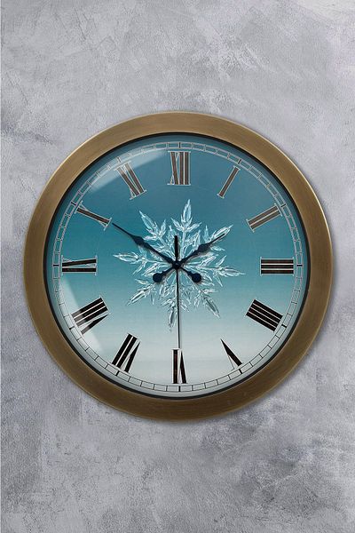 Kasva Concept Ρολόι τοίχου 36 εκ. Αντίκα Μεταλλικό Snowflake