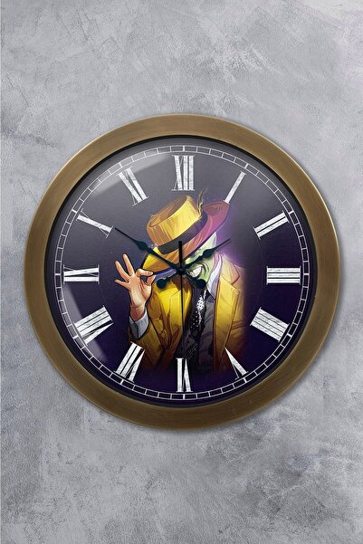 Platin Saat هدية ساعة حائط قناع معدني عتيق مقاس 36 سم