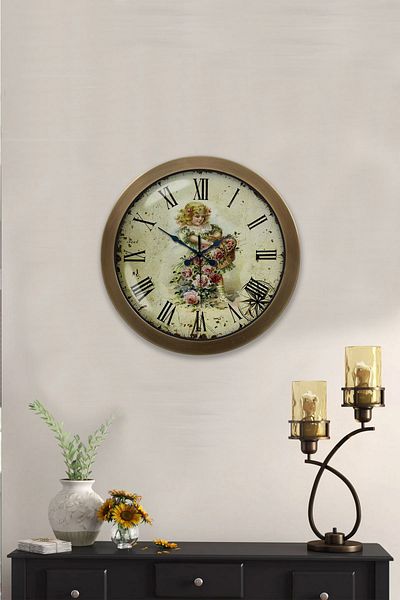 Kasva Concept 36 cm Antique Metal Time Wall Clock