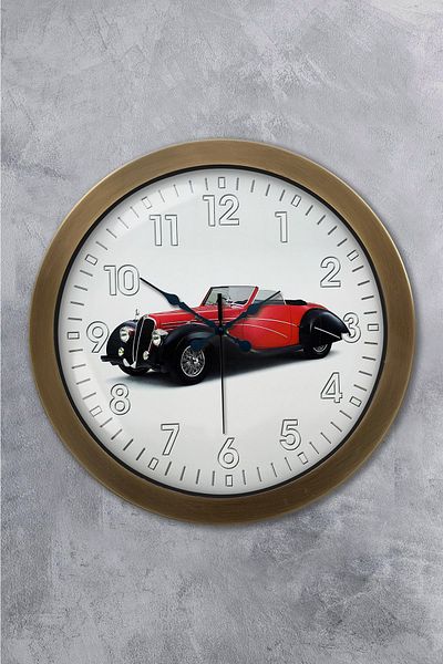 Kasva Concept Gift 36 cm Antique Metal Car Gallery Wall Clock