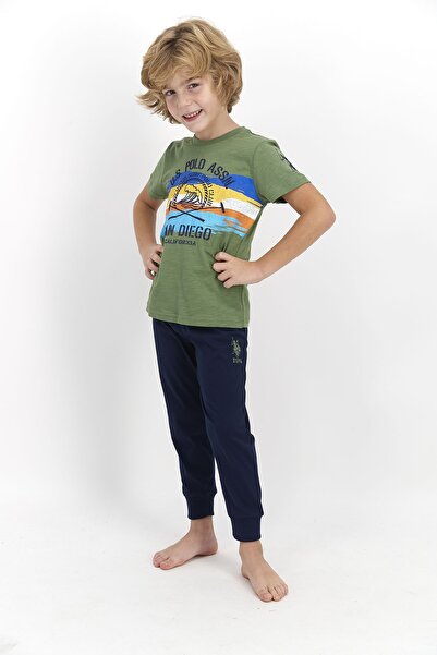 U.S. Polo Assn. Ανοιχτό Χακί Κοστούμι για Αγόρι - Ειδικής Παραγωγής