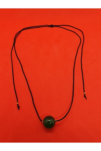 GÜMÜŞTEL EL SANATLARI Sertifikalı Yeşim Taşı Kolye Ayarlanabilir Orijinal Doğ...