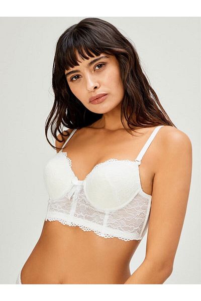 Momslab Women's Ecru Supported Bustier Bra Set 311