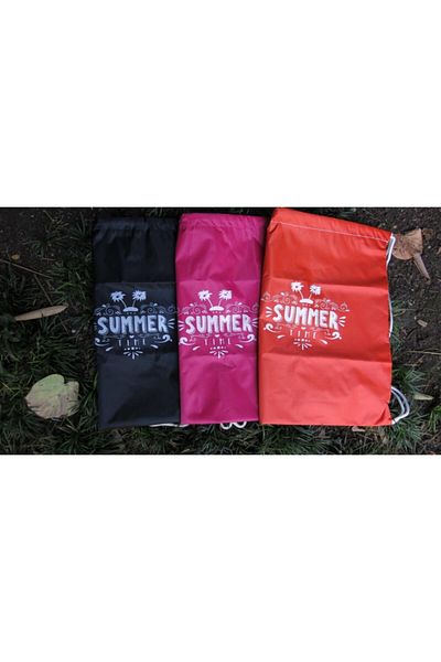 rosa bianca Rucsac impermeabil Missi Black Summer Slogan