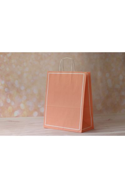 demontecraft Πορτοκαλί 25x12x31 Twist Handle Τσάντα δώρου Πακέτο 5 τεμαχίων