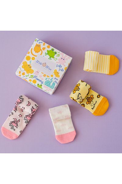 Milk & Moo Damensocken – 4er-Set Bee Buzz Buzzing