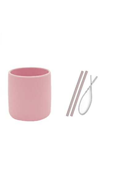 OiOi Set of 3 Pink (Silicone Cup + 2 Li Silicone Straws + Cleaner Brush)