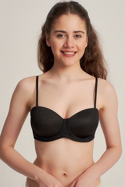 Pemilo Sutien fără bretele pentru femei 7101315 nesusținut clasic negru