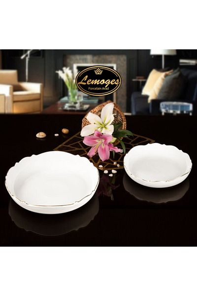 çerçi Lemoges Porcelain Round Serving Plate