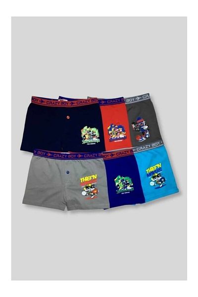 Tutku Colorful Boy's Boxer Pack of 6
