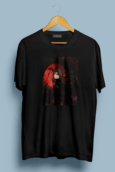 FUWEAR Tricou supradimensionat din bumbac cu imprimeu Itachi Uchiha