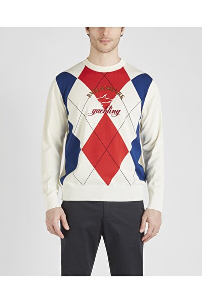 PAUL&SHARK رقبة مستديرة محبوكة للرجال C.W.سترة صوفية