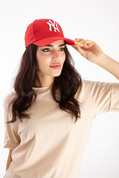 LadyColor Summer Back Adjustable Ny Printed Unisex Hat Cap Red