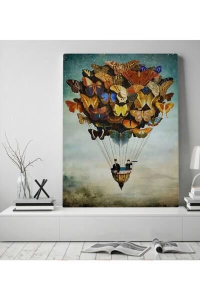 Bk Gift Gift Butterflies Designed Canvas Painting 50X70Cm-1