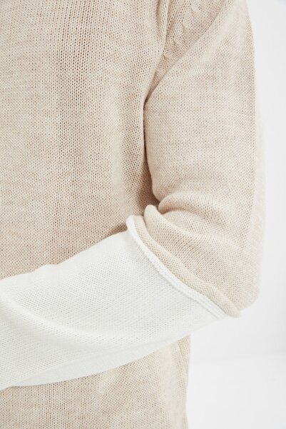 Trendyol Collection Stone Men's Regular Fit Crew Neck Knitwear Sweater TMNAW22KZ0623