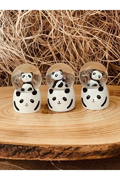 Genel Markalar Ev Dekorasyonu Için Işıklı Mini Panda Kar Küresi 6,5cm