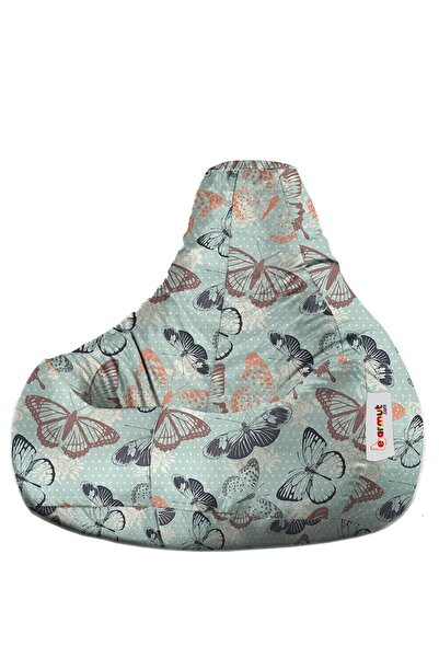 EARMUT Damla Xl Premium Tasarım Kelebekler Desenli Armut Koltuk