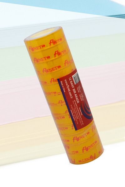 Four Office 12x10 Coin Tape Silophone Tape Transparent Stationery Tape 12Pcs