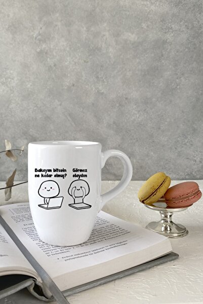 Vivas Sempatik Bitcoin Beyaz Kupa Bardak Kahve Kupası Kupa Bardak Kahve Fincanı