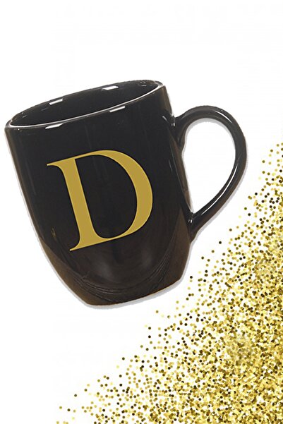 Vivas Black Mug with letter D HKSD101