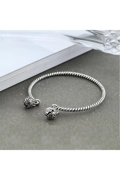 TONSTYLE Ts000723 - Burma 2 Toplu 925 Ayar Gümüş H.ürün Kadın Bileklik 6 Cm I...