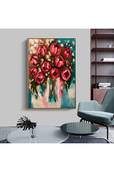 Markazip Altın Metal Çerçeveli Kanvas Tablo 70x100cm