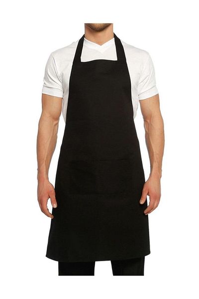 DrMia Kitchen Waiter Cook Chef Work Apron Service Apron Halter Neck Unisex Black