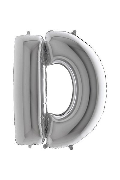 ikm balon Letter D Silver Color Helium Balloon 100 Cm