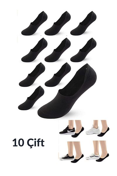 socksbox 10 чифта черни дамски невидими балерини / 37-41