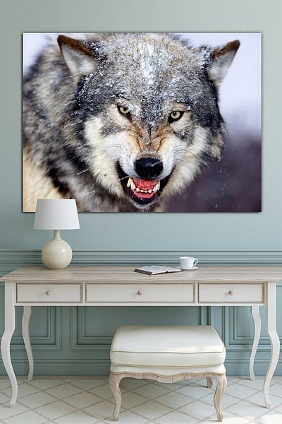 Morfil Sanat Atölyesi Διακοσμητικός πίνακας σε καμβά Wolf Animal World 100x70
