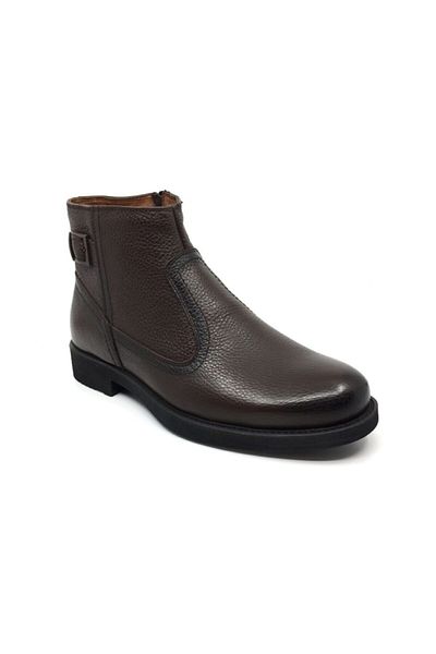 Taşpınar Ayakkabı 100% Leather Men's Fur Lined Winter Daily Comfortable Zippered Boots 40-46