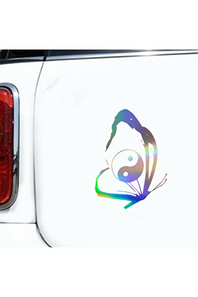 TSC Autocolant Auto Vinil Fluture Yin Yang Taiji 15 Cm