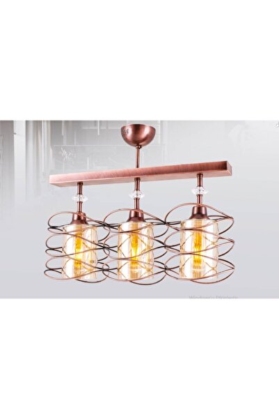 Sedef Avize 11250-3 Bakır Eskitme Avize