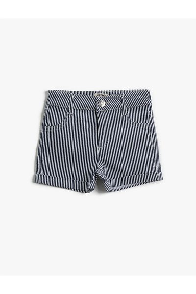 Koton Pantaloni scurți cu dungi bleumarin pentru fată