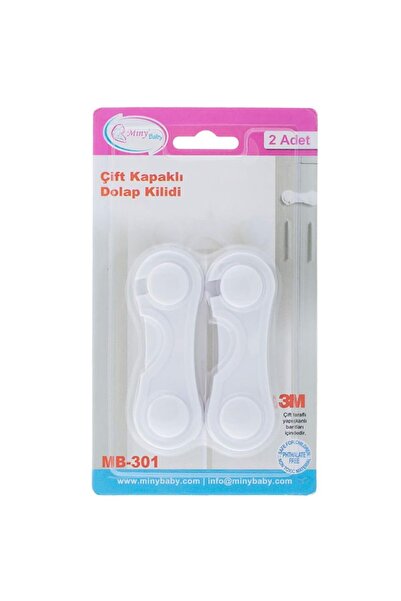 Miny Baby Κλειδαριά ντουλαπιού πόρτας 2 τεμαχίων Λευκό