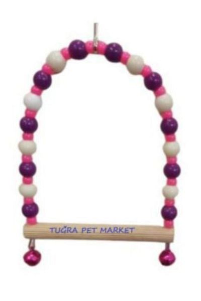 TUĞRA PET MARKET Wooden Handmade Swing Budgie Swing with Bell