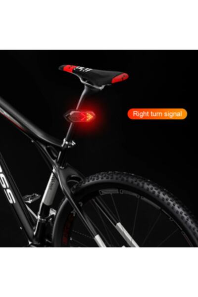 Asroya 5 Modlu Su Geçirmez Usb Led Şarjlı Sinyal Kablosuz Kumandalı Bisiklet - Scooter Arka Işık