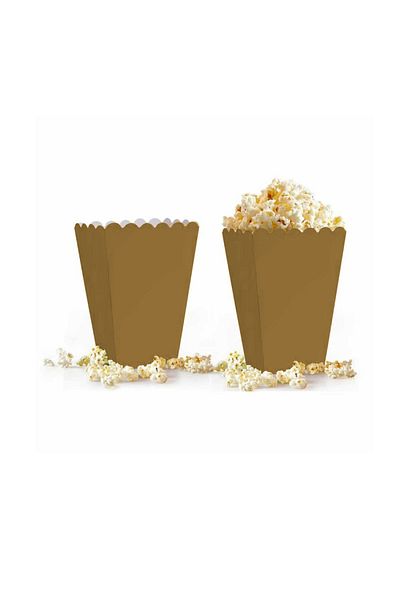 Festivall Party Shopping Corn Box Gold 8 Pcs