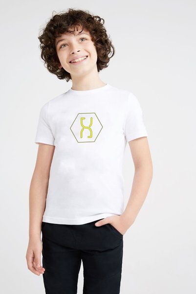 QIVI Unisex dečije belo Štampano T-shirt