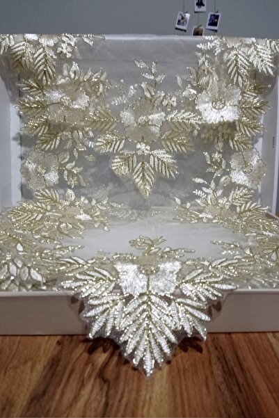 ER Çeyiz Firuze Salon Takımı 16 Parça Gümüşlük Vitrin Peçeteli - Gold